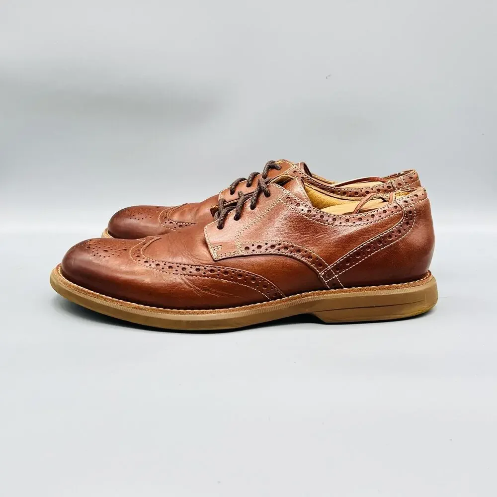 Sperry Shoes Mens 11 Brown Leather Top Sider Wingtip Oxford Dress Casual Brogue